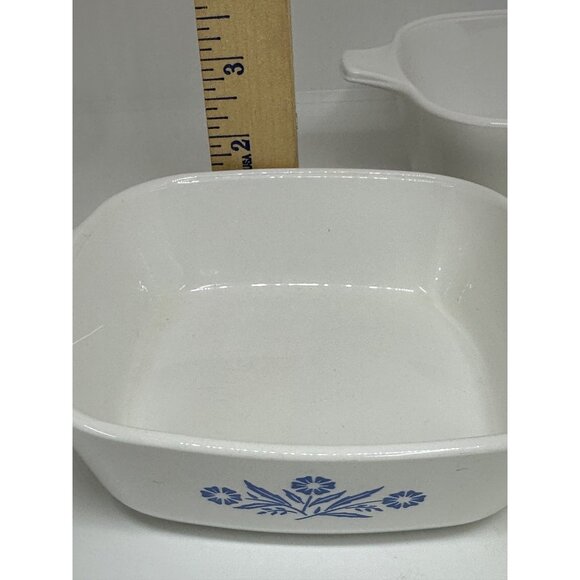 VTG CorningWare P-41-B Blue Cornflower 2 Petite Pans 1.75 Cup 80s USA Set White - Picture 7 of 11